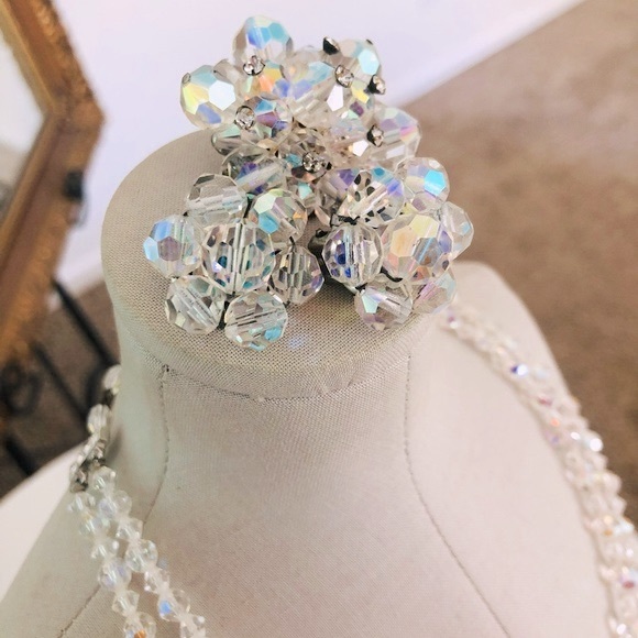 Vintage Deco Rhinestone Aurora Borealis Jewelry Lot - Picture 4 of 14